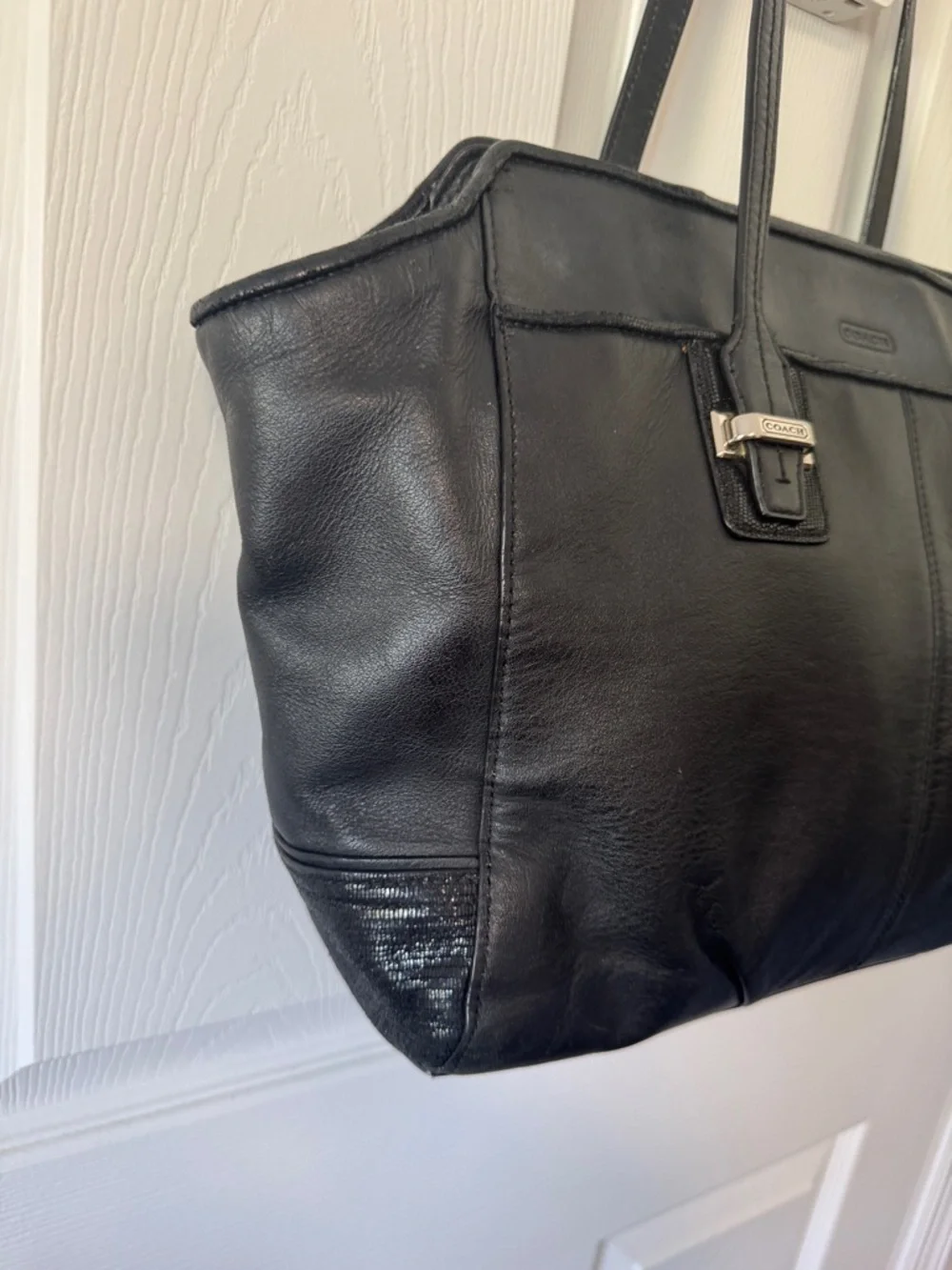 Coach Taylor Alexis black leather carry all